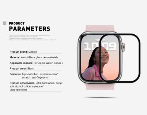 Mocolo 3D Glass Full Glue - Szkło ochronne na ekran Apple Watch 7/8 41 mm Mocolo 3D Glass Full Glue - Szkło ochronne na ekran Apple Watch 7/8 41 mm