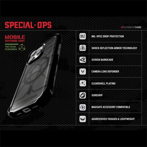 Element Case Special Ops X5 - Pancerne etui iPhone 14 Plus (Mil-Spec Drop Protection) (Smoke/Black) Element Case Special Ops X5 - Pancerne etui iPhone 14 Plus (Mil-Spec Drop Protection) (Smoke/Black)