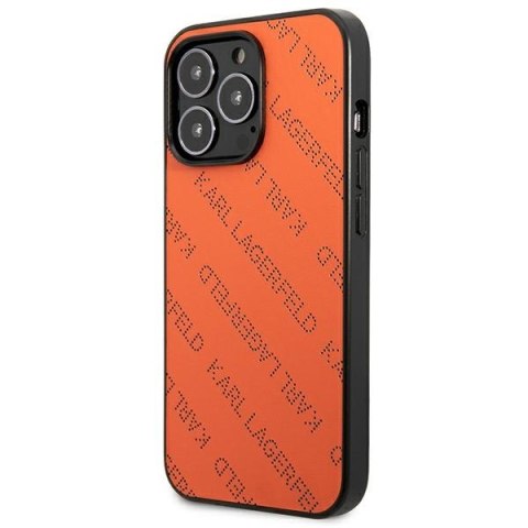 Karl Lagerfeld Perforated Allover - Etui iPhone 13 Pro (pomarańczowy) Karl Lagerfeld Perforated Allover - Etui iPhone 13 Pro (pomarańczowy)