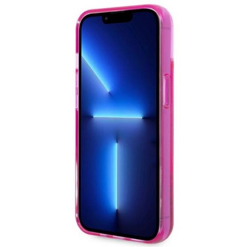 Karl Lagerfeld Liquid Glitter Translucent Elongated Logo Case - Etui iPhone 14 Plus (różowy) Karl Lagerfeld Liquid Glitter Translucent Elongated Logo Case - Etui iPhone 14 Plus (różowy)