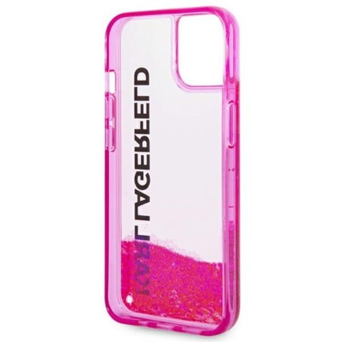 Karl Lagerfeld Liquid Glitter Translucent Elongated Logo Case - Etui iPhone 14 Plus (różowy) Karl Lagerfeld Liquid Glitter Translucent Elongated Logo Case - Etui iPhone 14 Plus (różowy)