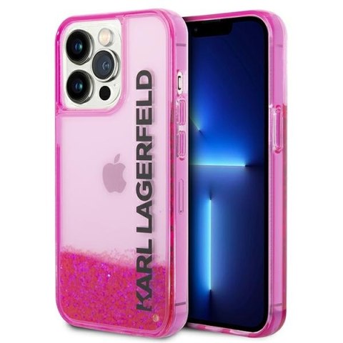 Karl Lagerfeld Liquid Glitter Translucent Elongated Logo Case - Etui iPhone 14 Pro (różowy) Karl Lagerfeld Liquid Glitter Translucent Elongated Logo Case - Etui iPhone 14 Pro (różowy)
