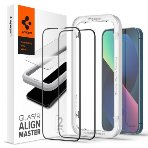 Spigen Alm Glass FC 2-Pack - Szkło hartowane do iPhone 14 / iPhone 13 / iPhone 13 Pro 2 szt (Czarna ramka) Spigen Alm Glass FC 2-Pack - Szkło hartowane do iPhone 14 / iPhone 13 / iPhone 13 Pro 2 szt (Czarna ramka)