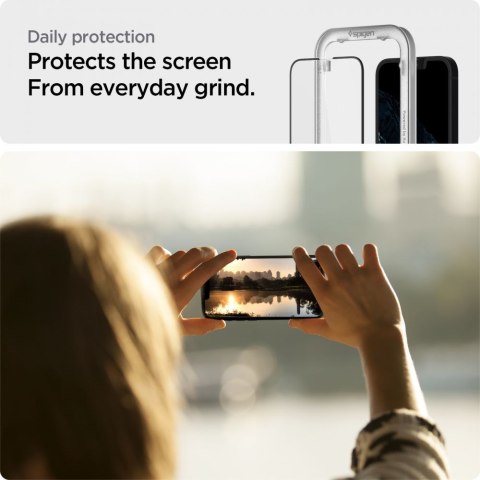 Spigen Alm Glass FC 2-Pack - Szkło hartowane do iPhone 14 / iPhone 13 / iPhone 13 Pro 2 szt (Czarna ramka) Spigen Alm Glass FC 2-Pack - Szkło hartowane do iPhone 14 / iPhone 13 / iPhone 13 Pro 2 szt (Czarna ramka)