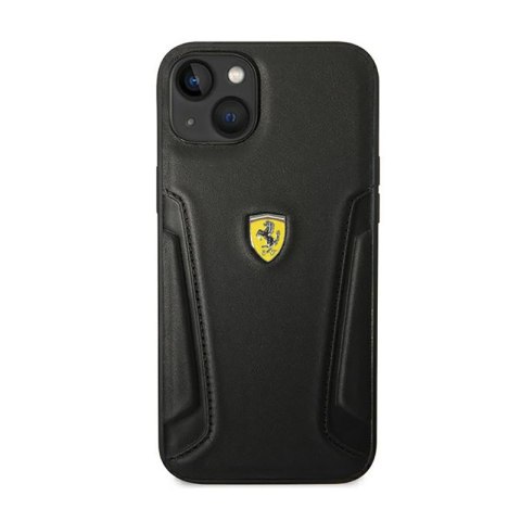 Ferrari Leather Stamp Sides - Etui iPhone 14 Plus (Czarny) Ferrari Leather Stamp Sides - Etui iPhone 14 Plus (Czarny)