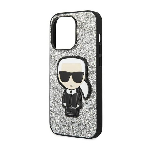 Karl Lagerfeld Glitter Flakes Ikonik - Etui iPhone 14 Pro Max (srebrny) Karl Lagerfeld Glitter Flakes Ikonik - Etui iPhone 14 Pro Max (srebrny)