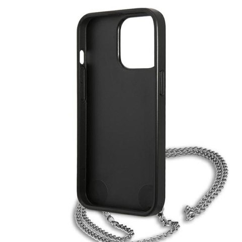 Karl Lagerfeld Leather Textured and Chain - Etui iPhone 13 Pro Max (czarny) Karl Lagerfeld Leather Textured and Chain - Etui iPhone 13 Pro Max (czarny)