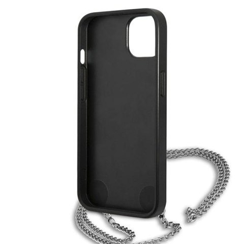 Karl Lagerfeld Leather Textured and Chain - Etui iPhone 13 mini (czarny) Karl Lagerfeld Leather Textured and Chain - Etui iPhone 13 mini (czarny)