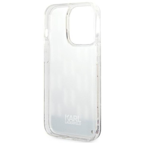 Karl Lagerfeld Monogram Liquid Glitter - Etui iPhone 14 Pro (srebrny) Karl Lagerfeld Monogram Liquid Glitter - Etui iPhone 14 Pro (srebrny)