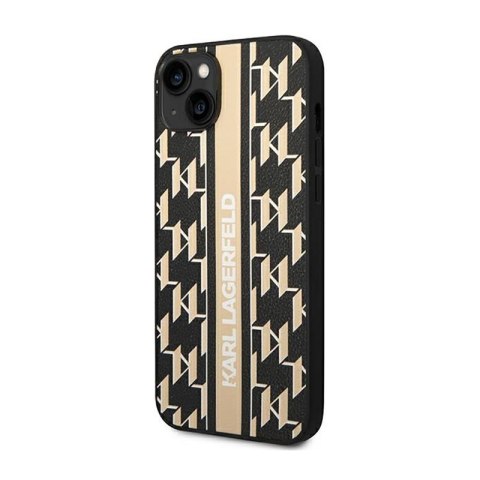 Karl Lagerfeld Monogram Stripe - Etui iPhone 14 Plus (brązowy) Karl Lagerfeld Monogram Stripe - Etui iPhone 14 Plus (brązowy)
