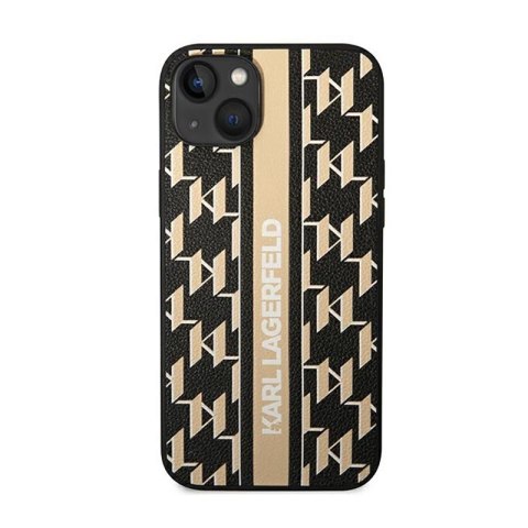 Karl Lagerfeld Monogram Stripe - Etui iPhone 14 Plus (brązowy) Karl Lagerfeld Monogram Stripe - Etui iPhone 14 Plus (brązowy)