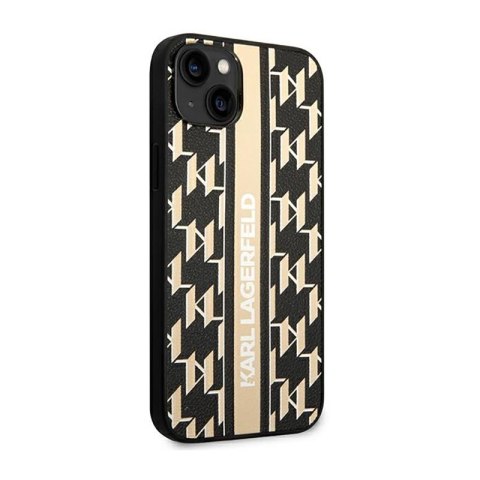 Karl Lagerfeld Monogram Stripe - Etui iPhone 14 Plus (brązowy) Karl Lagerfeld Monogram Stripe - Etui iPhone 14 Plus (brązowy)