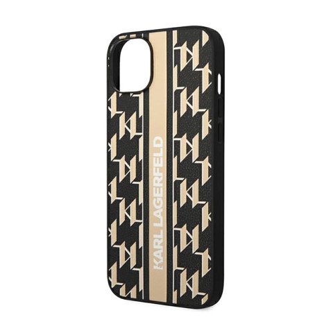 Karl Lagerfeld Monogram Stripe - Etui iPhone 14 Plus (brązowy) Karl Lagerfeld Monogram Stripe - Etui iPhone 14 Plus (brązowy)