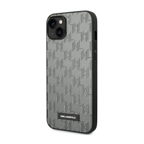 Karl Lagerfeld Saffiano Mono Metal Logo - Etui iPhone 14 Plus (szary) Karl Lagerfeld Saffiano Mono Metal Logo - Etui iPhone 14 Plus (szary)
