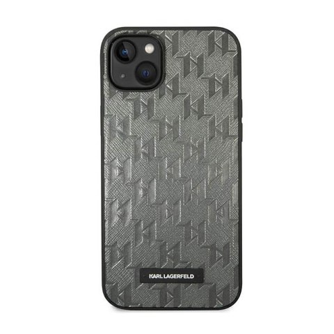 Karl Lagerfeld Saffiano Mono Metal Logo - Etui iPhone 14 Plus (szary) Karl Lagerfeld Saffiano Mono Metal Logo - Etui iPhone 14 Plus (szary)