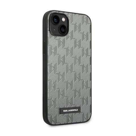 Karl Lagerfeld Saffiano Mono Metal Logo - Etui iPhone 14 Plus (szary) Karl Lagerfeld Saffiano Mono Metal Logo - Etui iPhone 14 Plus (szary)