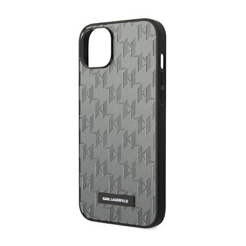 Karl Lagerfeld Saffiano Mono Metal Logo - Etui iPhone 14 Plus (szary) Karl Lagerfeld Saffiano Mono Metal Logo - Etui iPhone 14 Plus (szary)