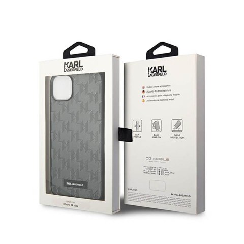 Karl Lagerfeld Saffiano Mono Metal Logo - Etui iPhone 14 Plus (szary) Karl Lagerfeld Saffiano Mono Metal Logo - Etui iPhone 14 Plus (szary)