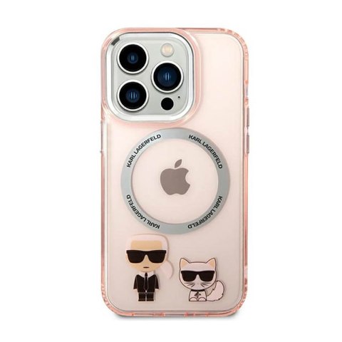 Karl Lagerfeld Karl & Choupette Aluminium MagSafe - Etui iPhone 14 Pro Max (różowy) Karl Lagerfeld Karl & Choupette Aluminium MagSafe - Etui iPhone 14 Pro Max (różowy)