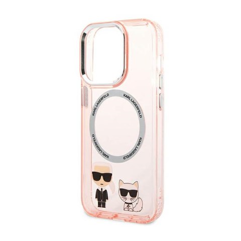 Karl Lagerfeld Karl & Choupette Aluminium MagSafe - Etui iPhone 14 Pro Max (różowy) Karl Lagerfeld Karl & Choupette Aluminium MagSafe - Etui iPhone 14 Pro Max (różowy)