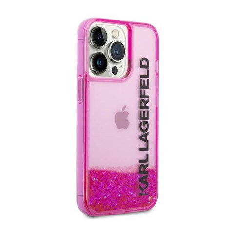 Karl Lagerfeld Liquid Glitter Translucent Elongated Logo Case - Etui iPhone 14 Pro Max (różowy) Karl Lagerfeld Liquid Glitter Translucent Elongated Logo Case - Etui iPhone 14 Pro Max (różowy)