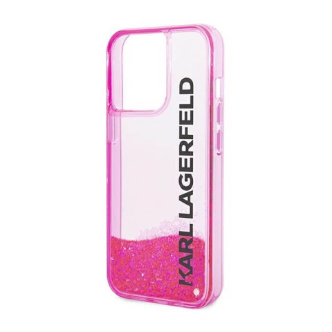 Karl Lagerfeld Liquid Glitter Translucent Elongated Logo Case - Etui iPhone 14 Pro Max (różowy) Karl Lagerfeld Liquid Glitter Translucent Elongated Logo Case - Etui iPhone 14 Pro Max (różowy)