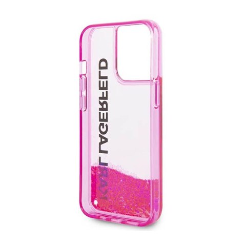 Karl Lagerfeld Liquid Glitter Translucent Elongated Logo Case - Etui iPhone 14 Pro Max (różowy) Karl Lagerfeld Liquid Glitter Translucent Elongated Logo Case - Etui iPhone 14 Pro Max (różowy)