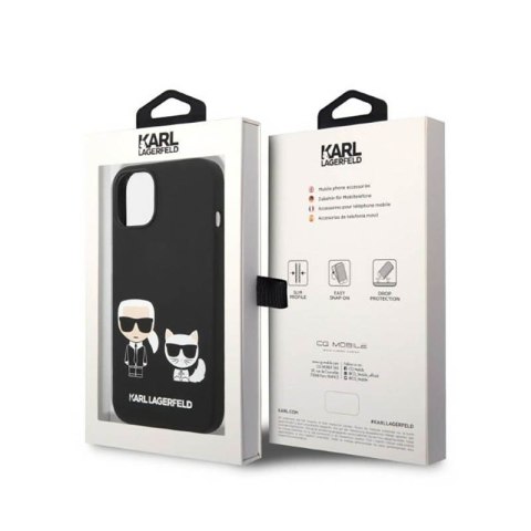 Karl Lagerfeld Liquid Silicone Karl & Choupette MagSafe - Etui iPhone 14 Plus (czarny) Karl Lagerfeld Liquid Silicone Karl & Choupette MagSafe - Etui iPhone 14 Plus (czarny)