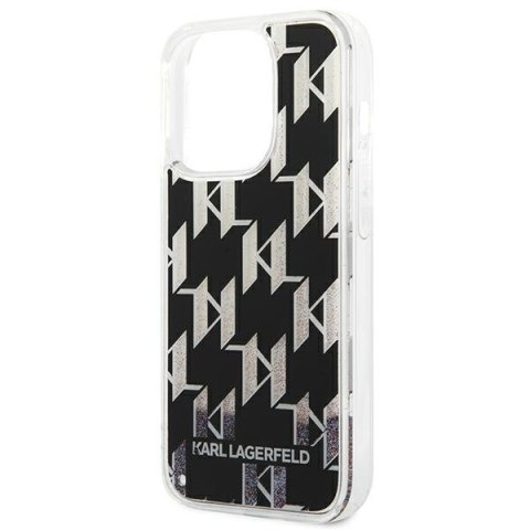 Karl Lagerfeld Monogram Liquid Glitter - Etui iPhone 14 Pro Max (czarny) Karl Lagerfeld Monogram Liquid Glitter - Etui iPhone 14 Pro Max (czarny)