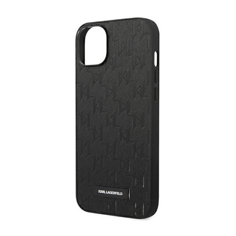 Karl Lagerfeld Saffiano Mono Metal Logo - Etui iPhone 14 Plus (czarny) Karl Lagerfeld Saffiano Mono Metal Logo - Etui iPhone 14 Plus (czarny)