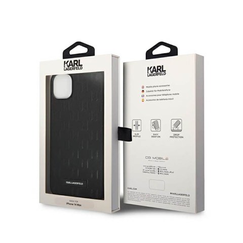 Karl Lagerfeld Saffiano Mono Metal Logo - Etui iPhone 14 Plus (czarny) Karl Lagerfeld Saffiano Mono Metal Logo - Etui iPhone 14 Plus (czarny)