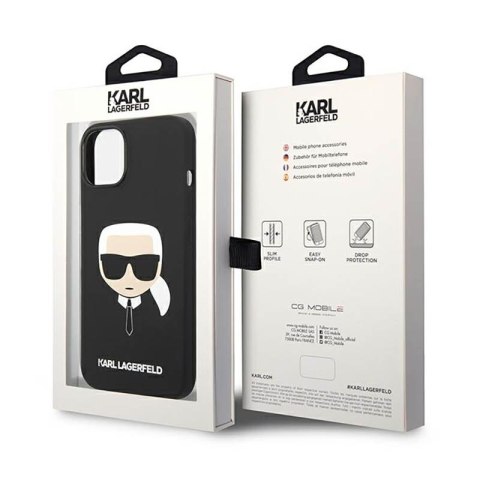 Karl Lagerfeld Silicone Ikonik Karl`s Head - Etui iPhone 14 Plus (czarny) Karl Lagerfeld Silicone Ikonik Karl`s Head - Etui iPhone 14 Plus (czarny)