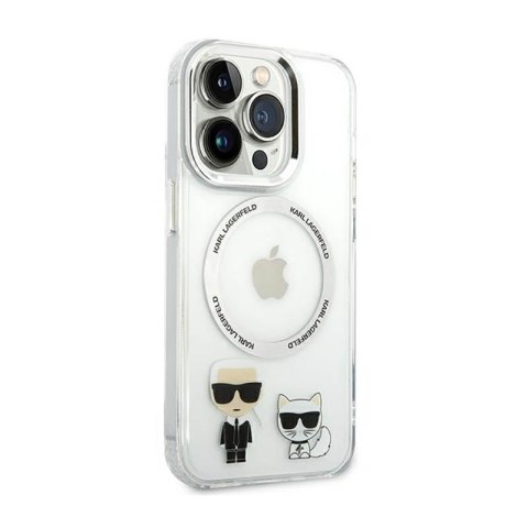 Karl Lagerfeld Karl & Choupette Aluminium MagSafe - Etui iPhone 14 Pro Max (przezroczysty) Karl Lagerfeld Karl & Choupette Aluminium MagSafe - Etui iPhone 14 Pro Max (przezroczysty)