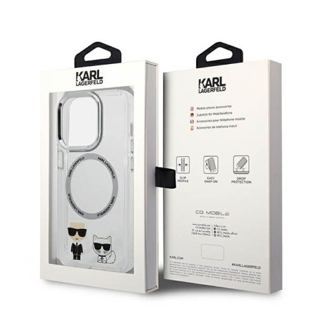 Karl Lagerfeld Karl & Choupette Aluminium MagSafe - Etui iPhone 14 Pro Max (przezroczysty) Karl Lagerfeld Karl & Choupette Aluminium MagSafe - Etui iPhone 14 Pro Max (przezroczysty)