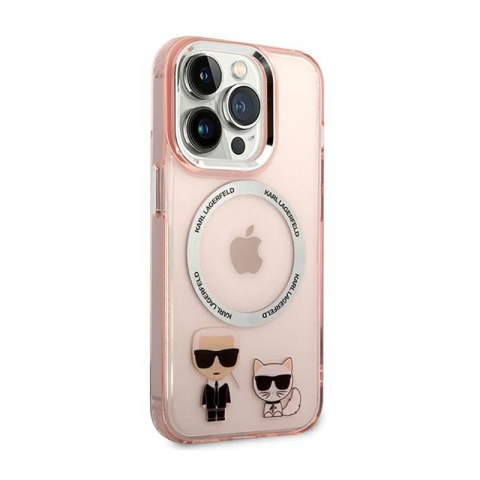 Karl Lagerfeld Karl & Choupette Aluminium MagSafe - Etui iPhone 14 Pro (różowy) Karl Lagerfeld Karl & Choupette Aluminium MagSafe - Etui iPhone 14 Pro (różowy)