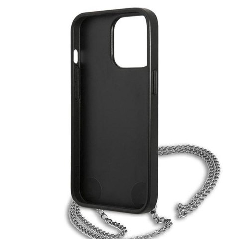 Karl Lagerfeld Leather Textured and Chain - Etui iPhone 13 Pro (czarny) Karl Lagerfeld Leather Textured and Chain - Etui iPhone 13 Pro (czarny)