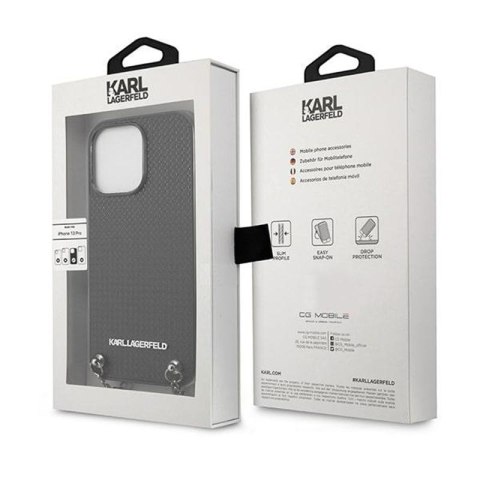 Karl Lagerfeld Leather Textured and Chain - Etui iPhone 13 Pro (czarny) Karl Lagerfeld Leather Textured and Chain - Etui iPhone 13 Pro (czarny)