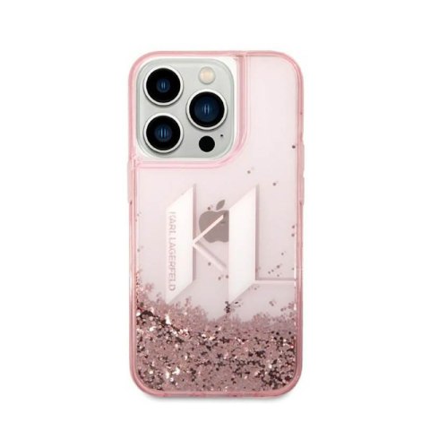 Karl Lagerfeld Liquid Glitter Big Logo Case - Etui iPhone 14 Pro (różowy) Karl Lagerfeld Liquid Glitter Big Logo Case - Etui iPhone 14 Pro (różowy)