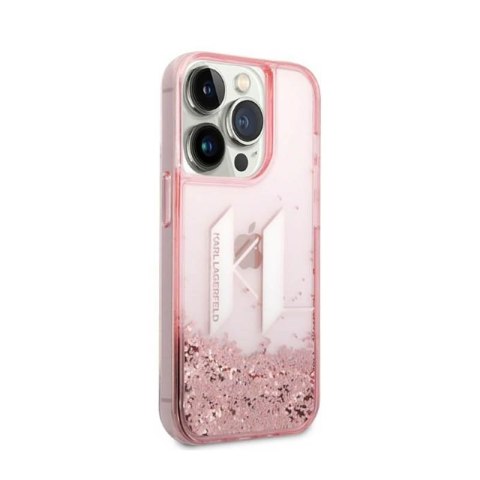 Karl Lagerfeld Liquid Glitter Big Logo Case - Etui iPhone 14 Pro (różowy) Karl Lagerfeld Liquid Glitter Big Logo Case - Etui iPhone 14 Pro (różowy)