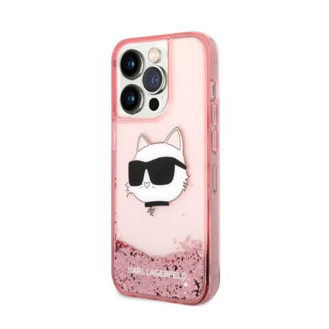 Karl Lagerfeld Liquid Glitter NFT Choupette Head - Etui iPhone 14 Pro (różowy) Karl Lagerfeld Liquid Glitter NFT Choupette Head - Etui iPhone 14 Pro (różowy)