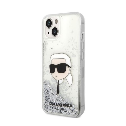 Karl Lagerfeld Liquid Glitter NFT Karl's Head - Etui iPhone 14 Plus (srebrny) Karl Lagerfeld Liquid Glitter NFT Karl's Head - Etui iPhone 14 Plus (srebrny)