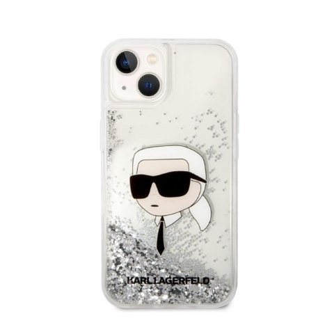 Karl Lagerfeld Liquid Glitter NFT Karl's Head - Etui iPhone 14 Plus (srebrny) Karl Lagerfeld Liquid Glitter NFT Karl's Head - Etui iPhone 14 Plus (srebrny)