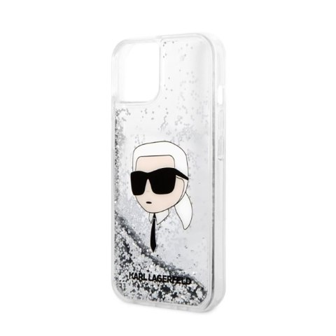 Karl Lagerfeld Liquid Glitter NFT Karl's Head - Etui iPhone 14 Plus (srebrny) Karl Lagerfeld Liquid Glitter NFT Karl's Head - Etui iPhone 14 Plus (srebrny)