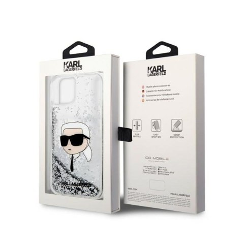 Karl Lagerfeld Liquid Glitter NFT Karl's Head - Etui iPhone 14 Plus (srebrny) Karl Lagerfeld Liquid Glitter NFT Karl's Head - Etui iPhone 14 Plus (srebrny)
