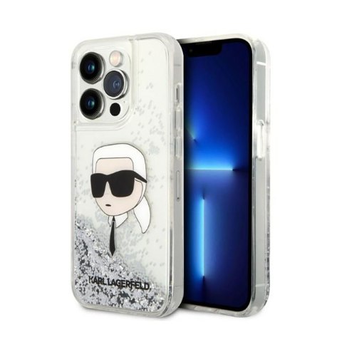 Karl Lagerfeld Liquid Glitter NFT Karl's Head - Etui iPhone 14 Pro Max (srebrny) Karl Lagerfeld Liquid Glitter NFT Karl's Head - Etui iPhone 14 Pro Max (srebrny)