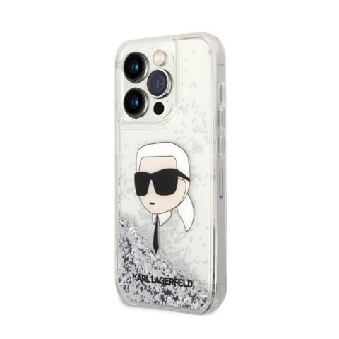 Karl Lagerfeld Liquid Glitter NFT Karl's Head - Etui iPhone 14 Pro Max (srebrny) Karl Lagerfeld Liquid Glitter NFT Karl's Head - Etui iPhone 14 Pro Max (srebrny)