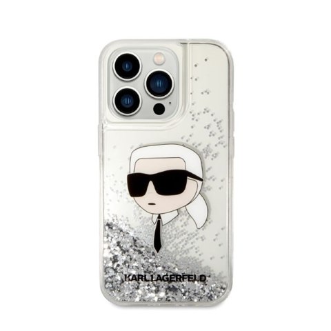 Karl Lagerfeld Liquid Glitter NFT Karl's Head - Etui iPhone 14 Pro Max (srebrny) Karl Lagerfeld Liquid Glitter NFT Karl's Head - Etui iPhone 14 Pro Max (srebrny)