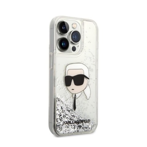 Karl Lagerfeld Liquid Glitter NFT Karl's Head - Etui iPhone 14 Pro Max (srebrny) Karl Lagerfeld Liquid Glitter NFT Karl's Head - Etui iPhone 14 Pro Max (srebrny)
