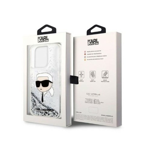 Karl Lagerfeld Liquid Glitter NFT Karl's Head - Etui iPhone 14 Pro Max (srebrny) Karl Lagerfeld Liquid Glitter NFT Karl's Head - Etui iPhone 14 Pro Max (srebrny)