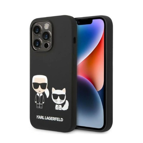 Karl Lagerfeld Liquid Silicone Karl & Choupette MagSafe - Etui iPhone 14 Pro (czarny) Karl Lagerfeld Liquid Silicone Karl & Choupette MagSafe - Etui iPhone 14 Pro (czarny)
